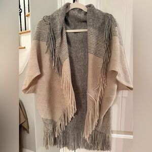 Nine West Fringe Knit Wrap Cardigan One Size